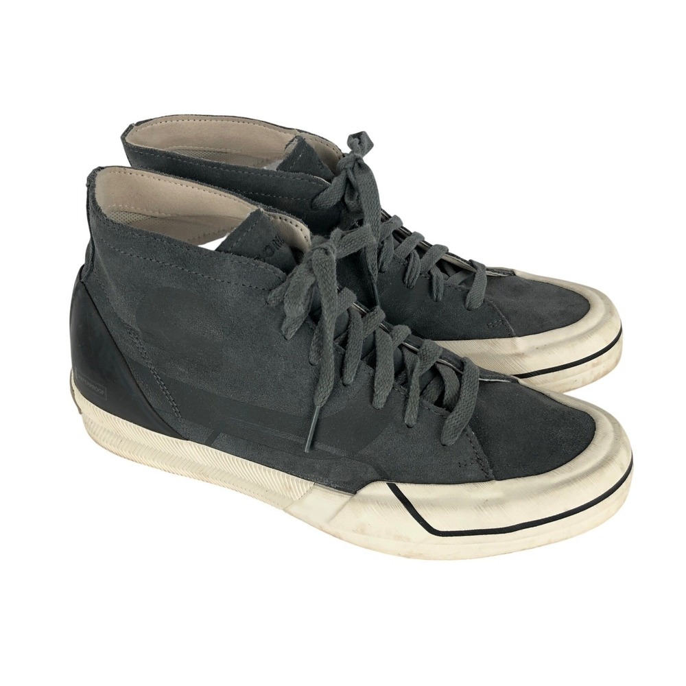 SOREL Caribou Mid Waterproof Suede Sneakers Men's Sz 9 42 Gray‎ NM4502-028 Shoes